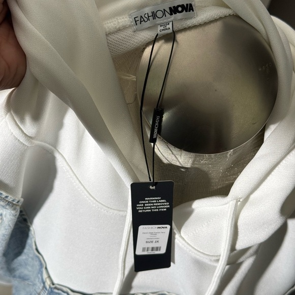 Fashionova Curve denim cropped hoodie size 2Xl - Picture 5 of 6